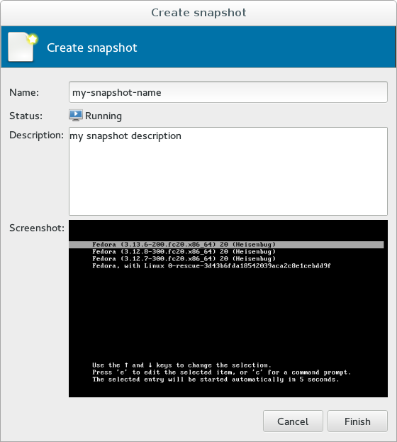 virt-manager Snapshot UI 3