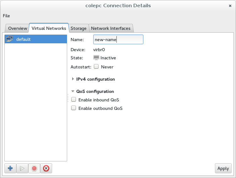 virt-manager rename virtual network UI