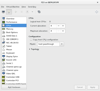 virt-manager CPU host passthrough UI